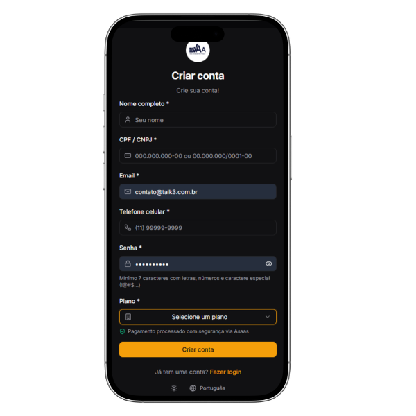 tela-de-inscrição-evaa-chat-bot